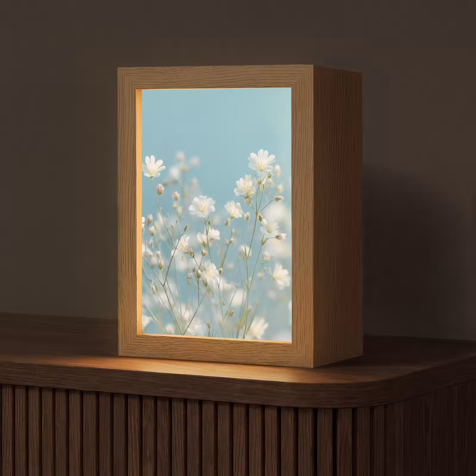 Tafellamp - Stengels - Bloemen - Lucht - Wit — 1