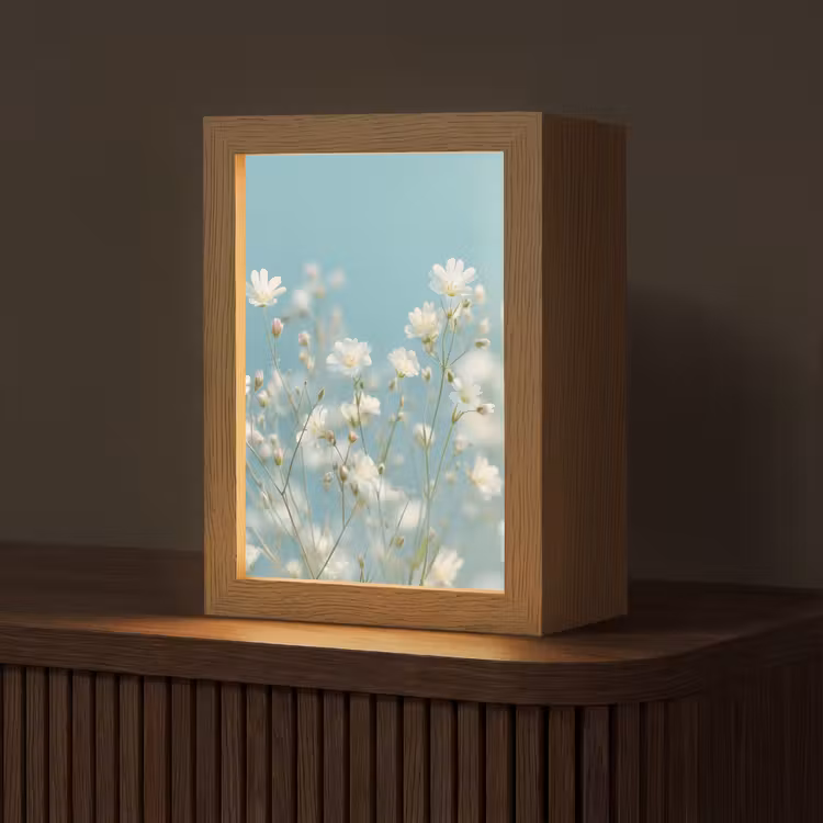 Tafellamp - Stengels - Bloemen - Lucht - Wit — 1