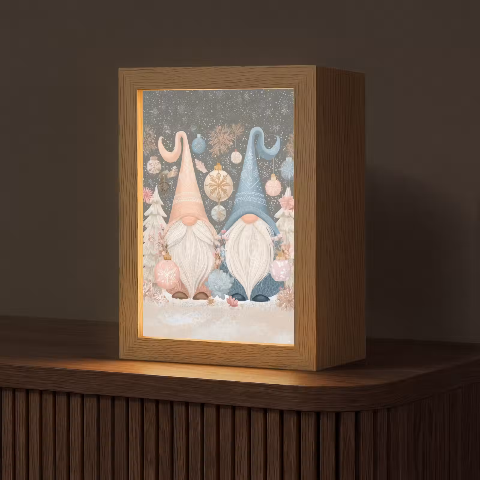 Tafellamp - Kerst - Gnomen - Pastel — 1