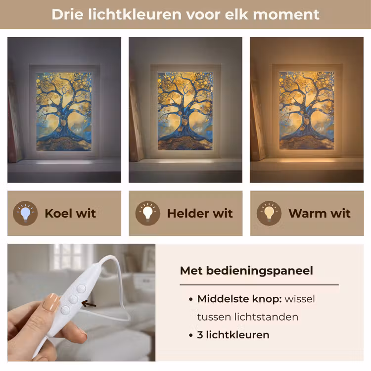 Tafellamp - Boom - Levensboom - Blauw - Goud — 6