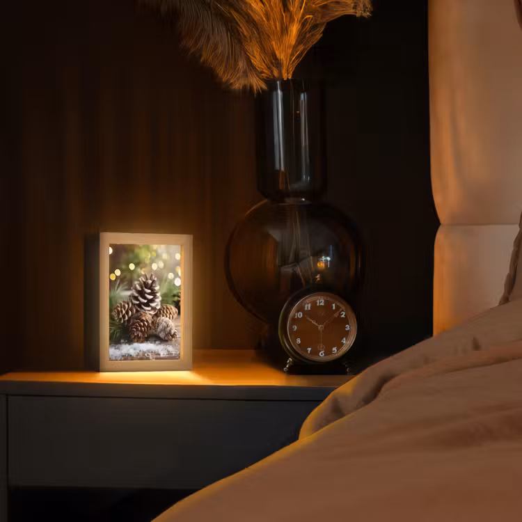 Tafellamp - Dennenappels - Kerstsfeer - Bruin - Groen — 2