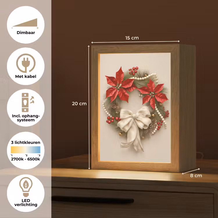 Tafellamp - Deurkrans - Strik - Kerst - Rood - Groen — 7