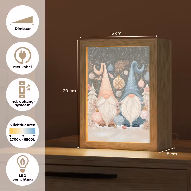 Tafellamp - Kerst - Gnomen - Pastel — 7