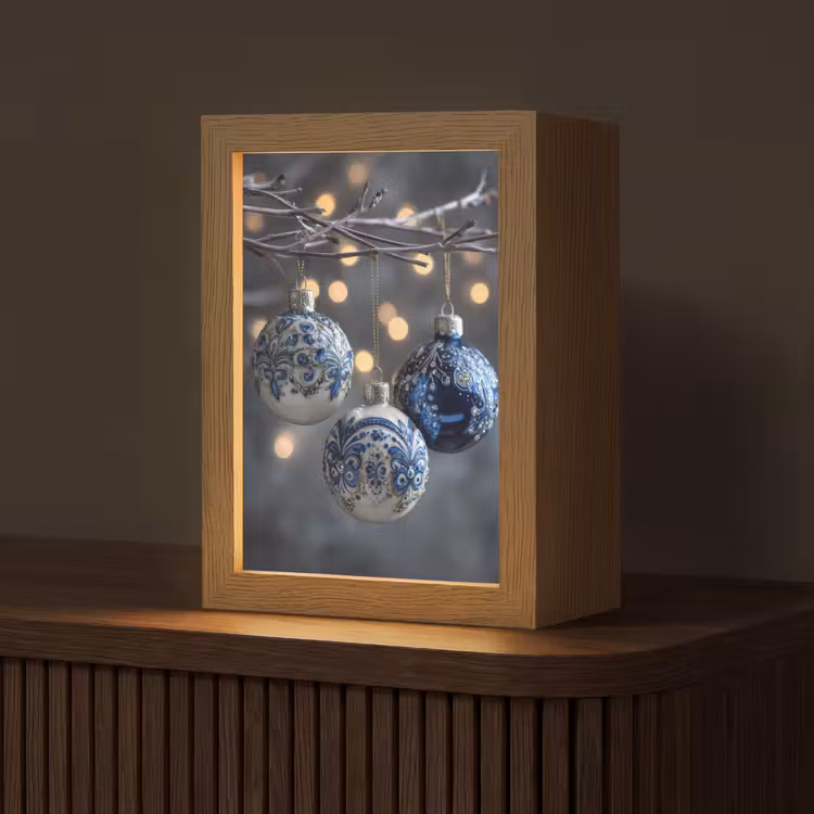 Tafellamp - Kerstbal - Versierd - Blauw — 1