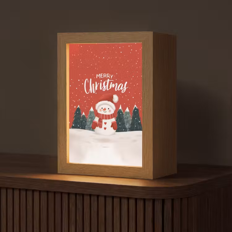 Tafellamp - Kerstgroet - Sneeuw - Rood — 1