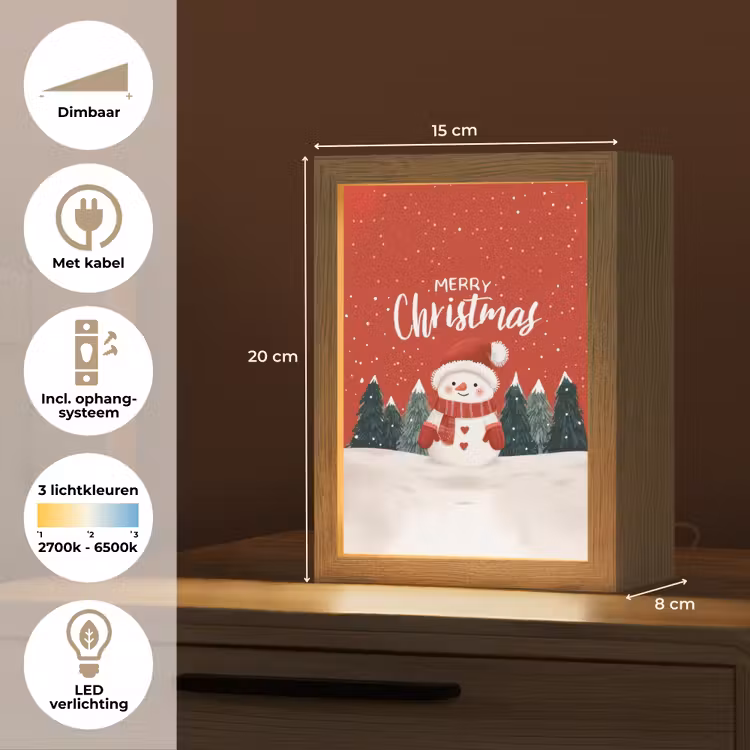 Tafellamp - Kerstgroet - Sneeuw - Rood — 7