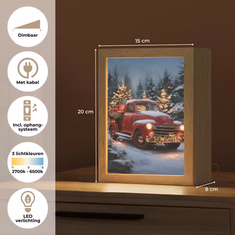 Tafellamp - Kersttruck - Sneeuwbos - Rood — 7