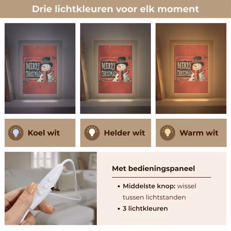 Tafellamp - Klassiek - Kerstgroet - Sneeuwpop - Rood — 6