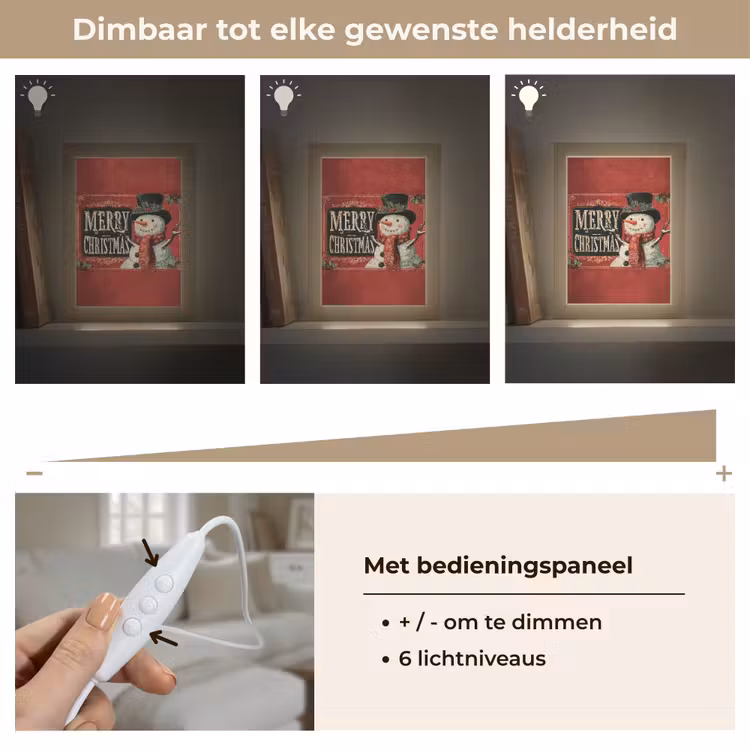 Tafellamp - Klassiek - Kerstgroet - Sneeuwpop - Rood — 8