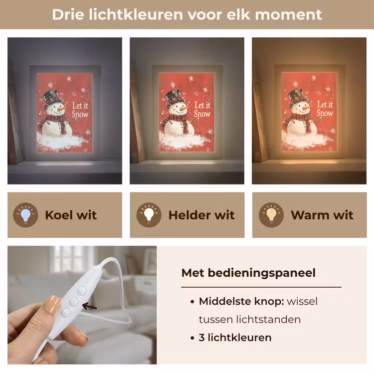 Tafellamp - Sneeuwpret - Winter - Sneeuwpop — 6