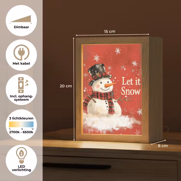 Tafellamp - Sneeuwpret - Winter - Sneeuwpop — 7
