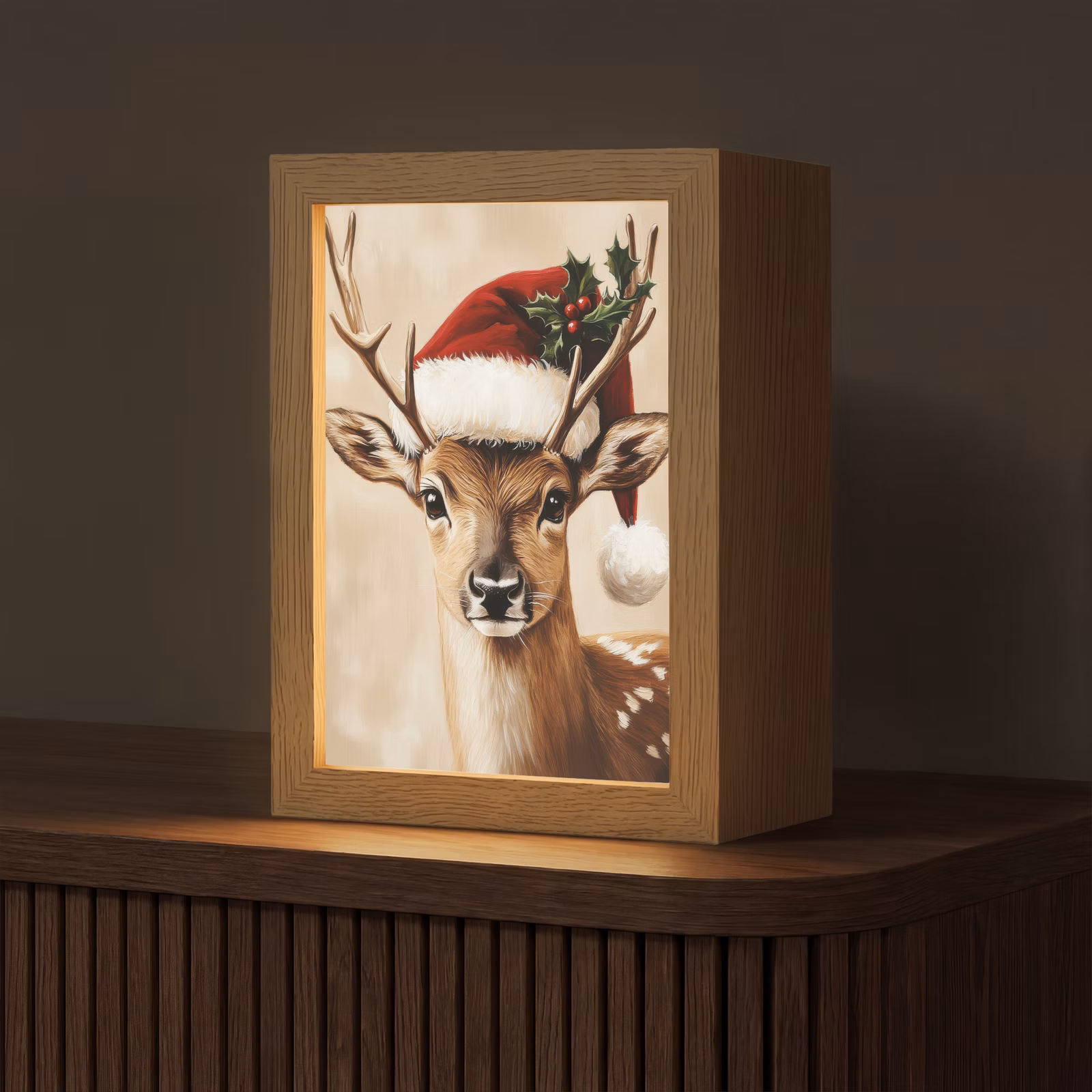 Tafellamp - Kerst - Hert - Gewei - Rood — 1