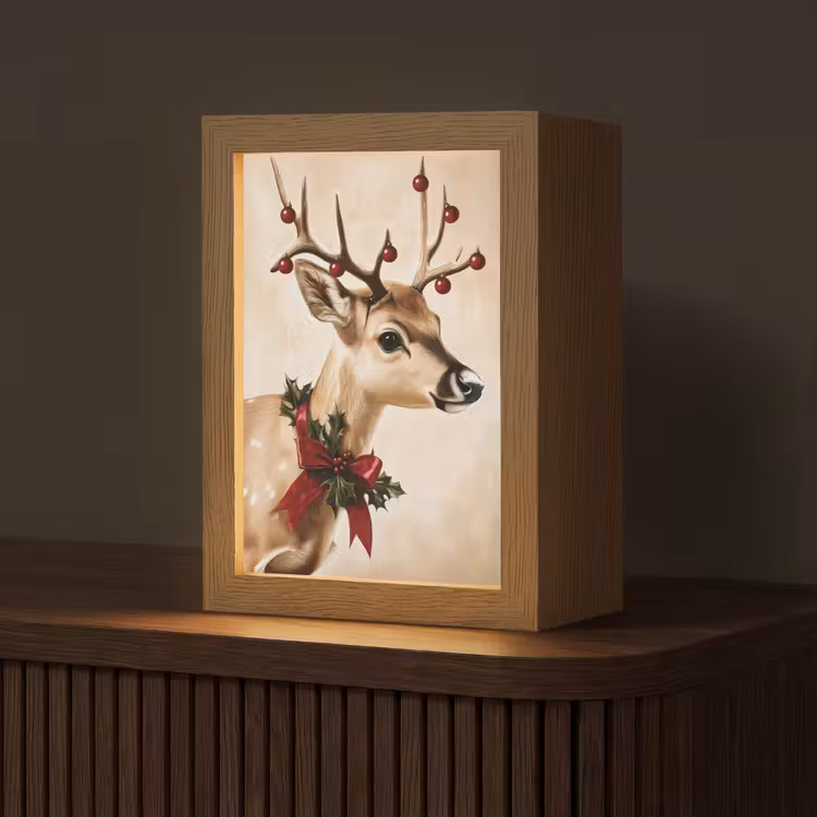 Tafellamp - Gewei - Kerst - Rendier - Rood — 1