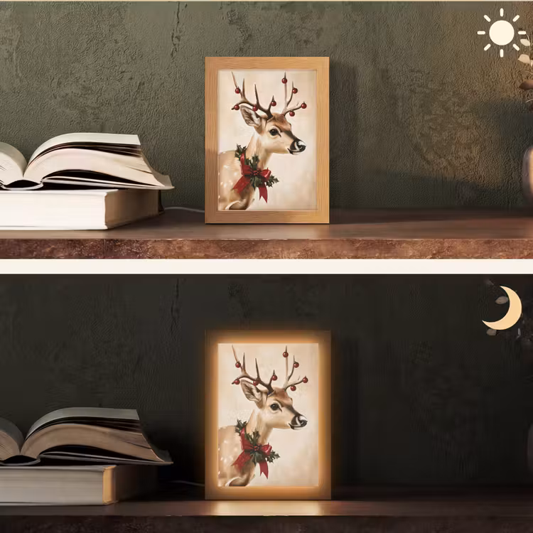 Tafellamp - Gewei - Kerst - Rendier - Rood — 5