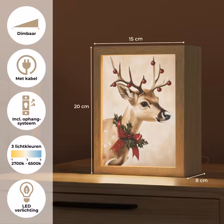 Tafellamp - Gewei - Kerst - Rendier - Rood — 7