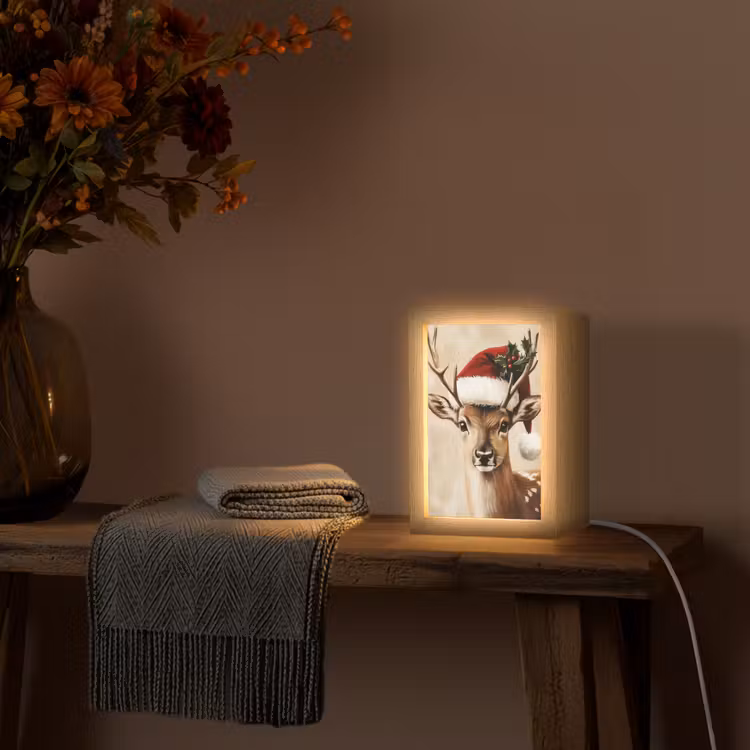 Tafellamp - Kerst - Hert - Gewei - Rood — 3