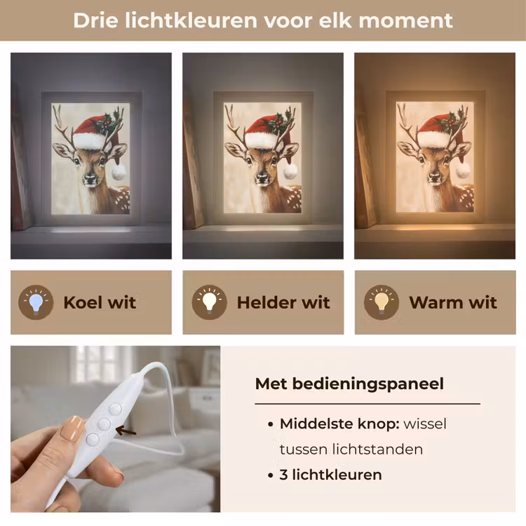 Tafellamp - Kerst - Hert - Gewei - Rood — 6