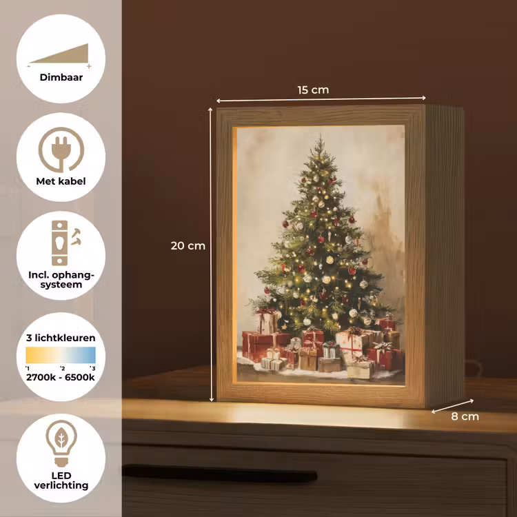 Tafellamp - Kerstboom - Versierd - Kleurrijk — 7
