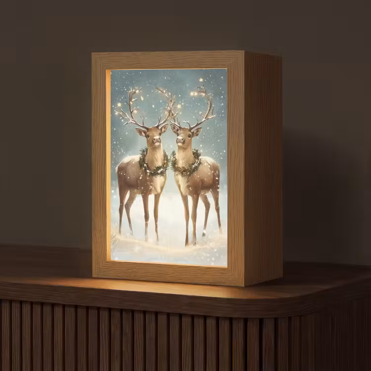 Tafellamp - Kerstmagie - Winterwoud - Rendier — 1