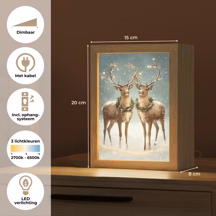Tafellamp - Kerstmagie - Winterwoud - Rendier — 7