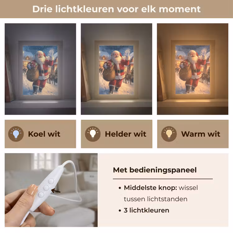 Tafellamp - Kerstman - Dorp - Hert - Donker — 6