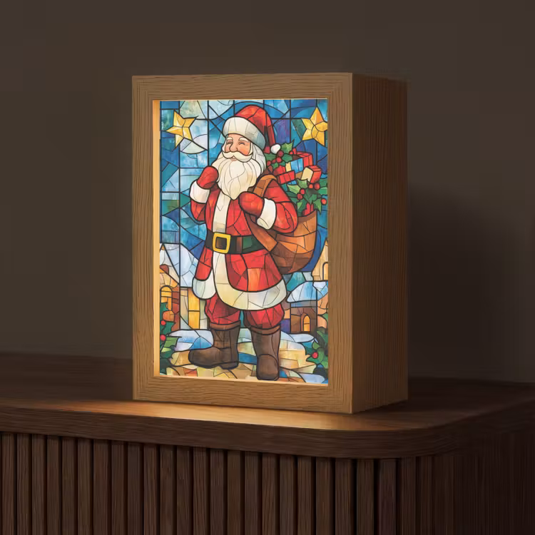 Tafellamp - Kerstman - Glas - Kleurrijk — 1