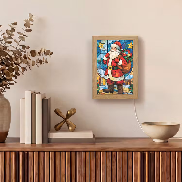 Tafellamp - Kerstman - Glas - Kleurrijk — 4