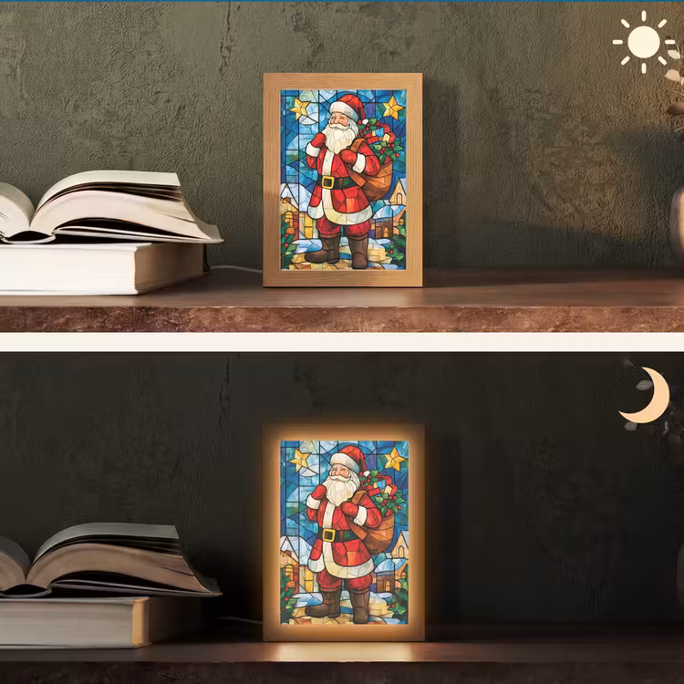 Tafellamp - Kerstman - Glas - Kleurrijk — 5