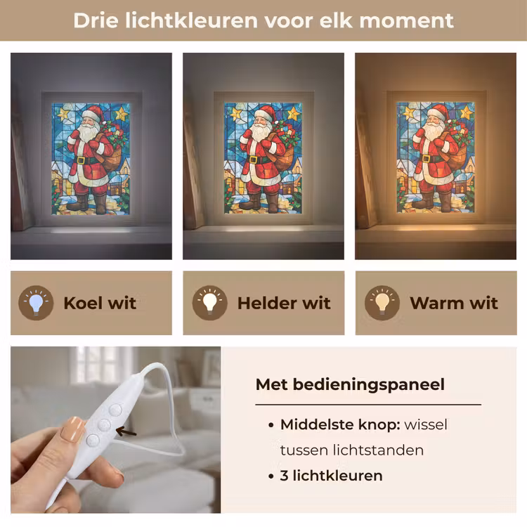 Tafellamp - Kerstman - Glas - Kleurrijk — 6
