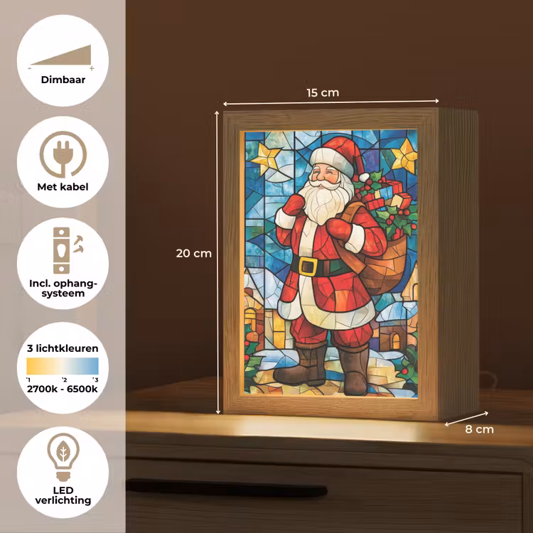 Tafellamp - Kerstman - Glas - Kleurrijk — 7