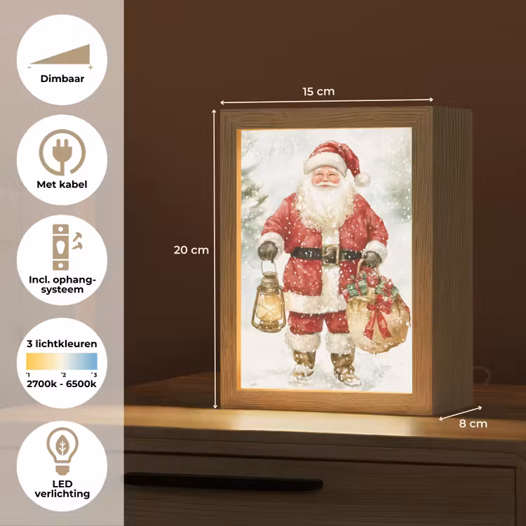 Tafellamp - Kerstman- Winter - Sneeuw - Wit - Rood — 7
