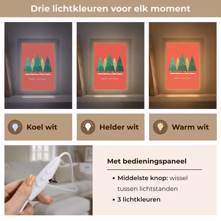 Tafellamp - Minimalistisch - Kerstbomen - Rood - Sneeuw — 6