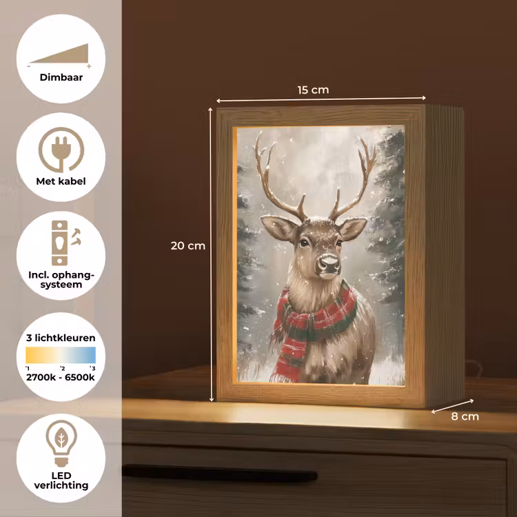 Tafellamp - Winter - Bos - Rendier - Donker — 7