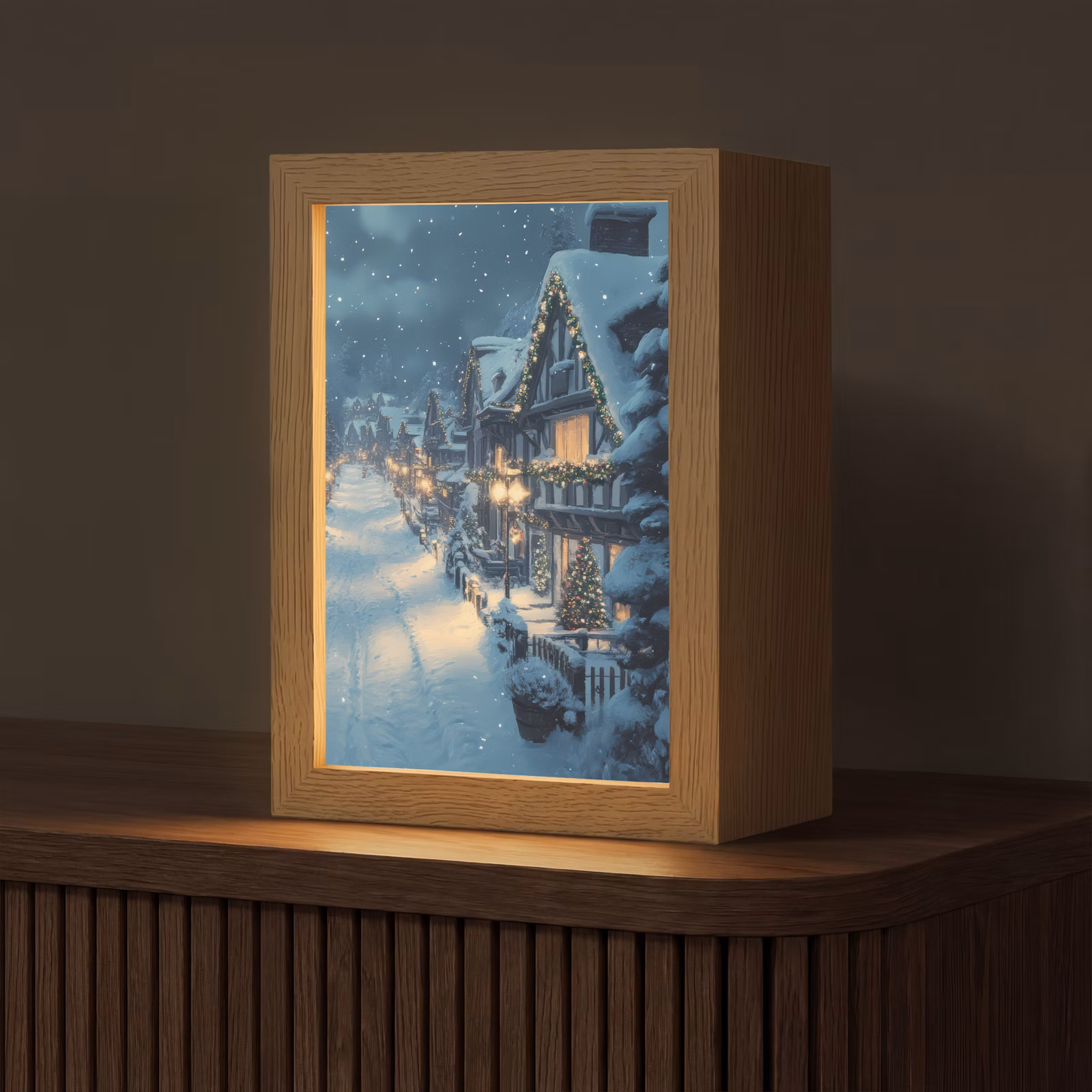 Tafellamp - Winterdorp Kerstverlichting Sneeuw — 1