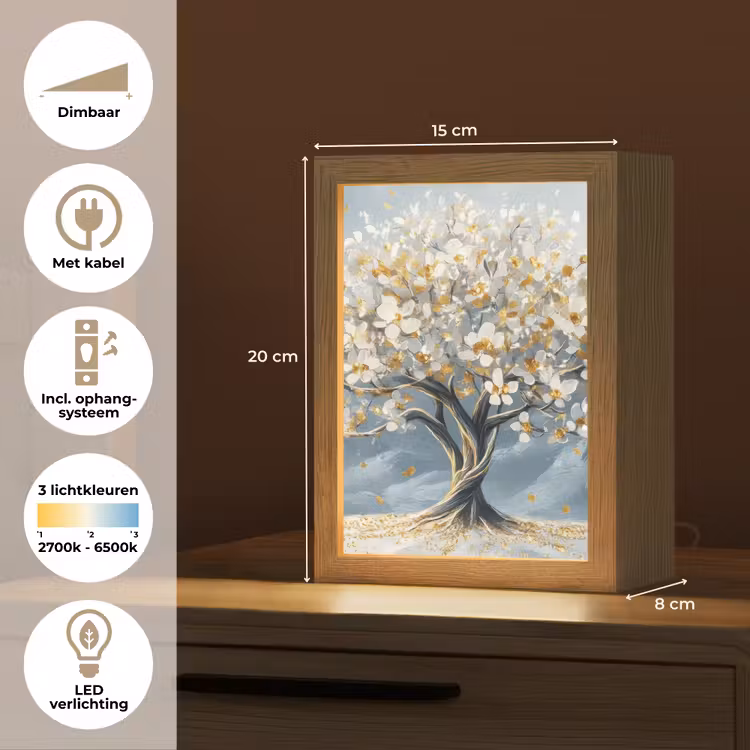 Tafellamp - Bloesemboom Wit Goud — 7