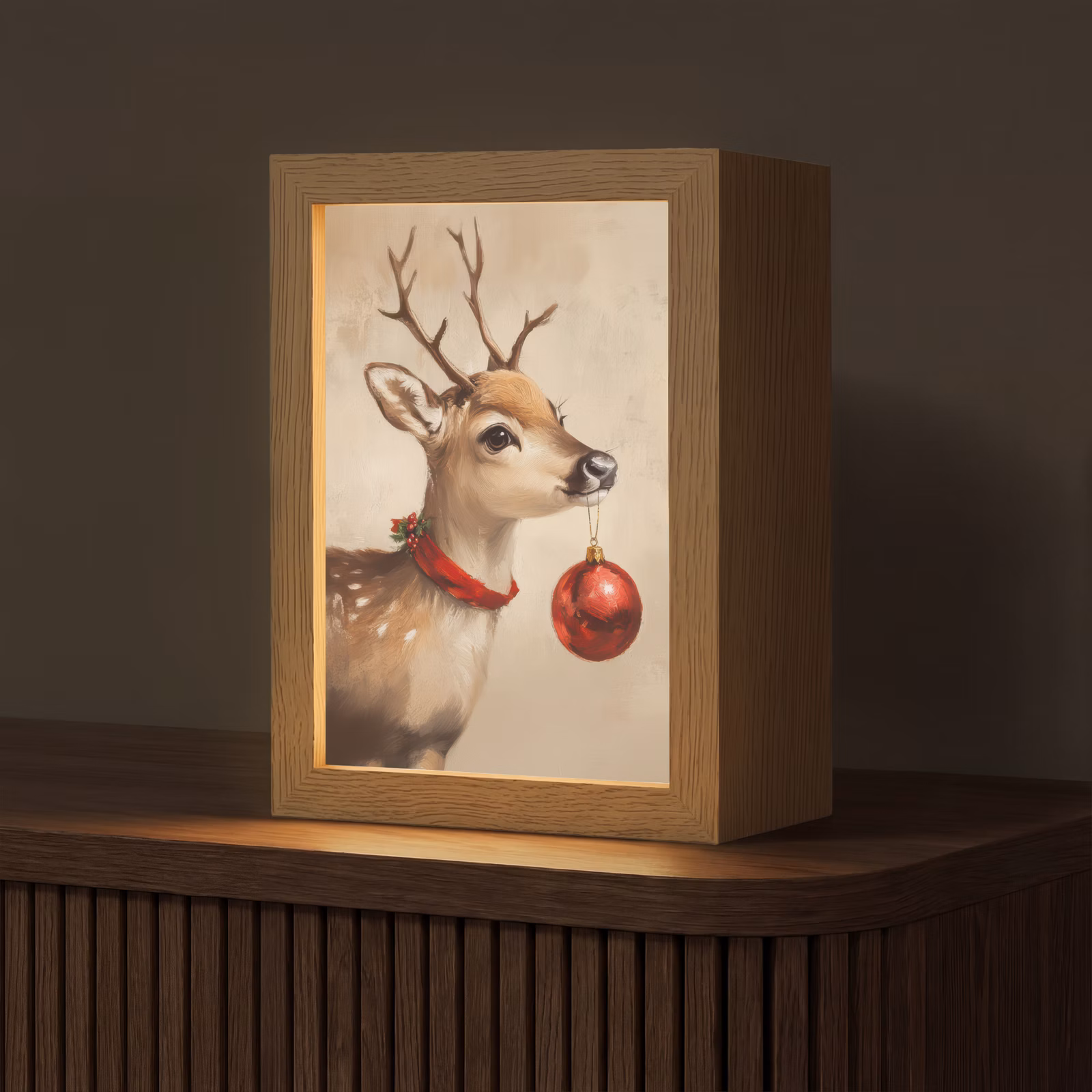 Tafellamp - Kerst - Hert - Gewei - Kerstbal - Rendier — 1