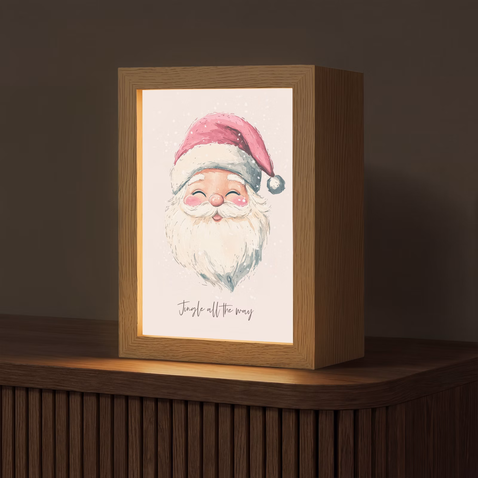 Tafellamp - Kerstman met Roze Muts — 1