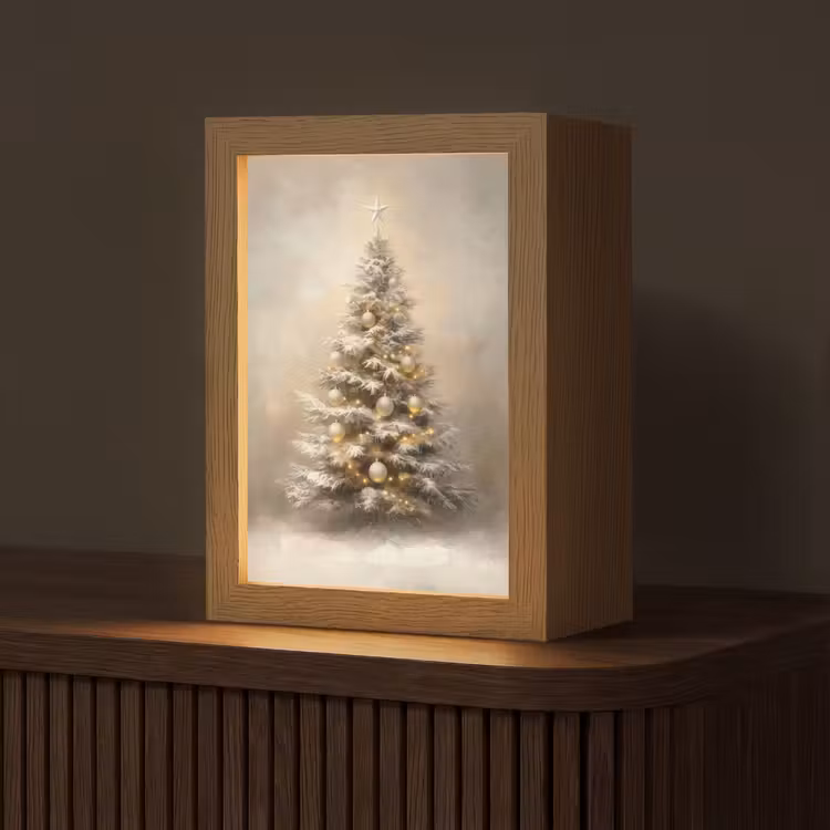 Tafellamp - Kerst - kerstboom - Sneeuw - Art — 1
