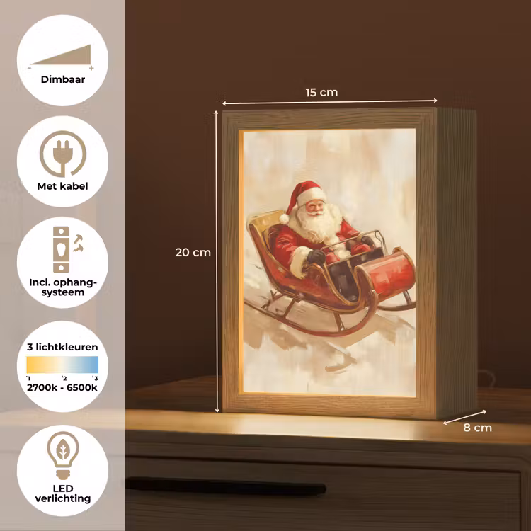 Tafellamp - Kerstman in Slee Vintage — 7