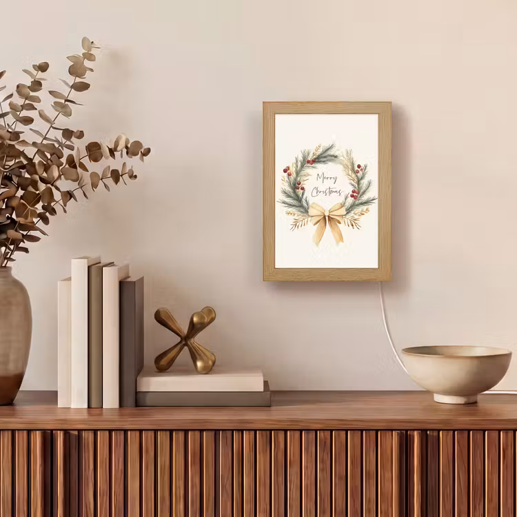 Tafellamp - Kerstkrans - Kerst - Goud - Beige — 4