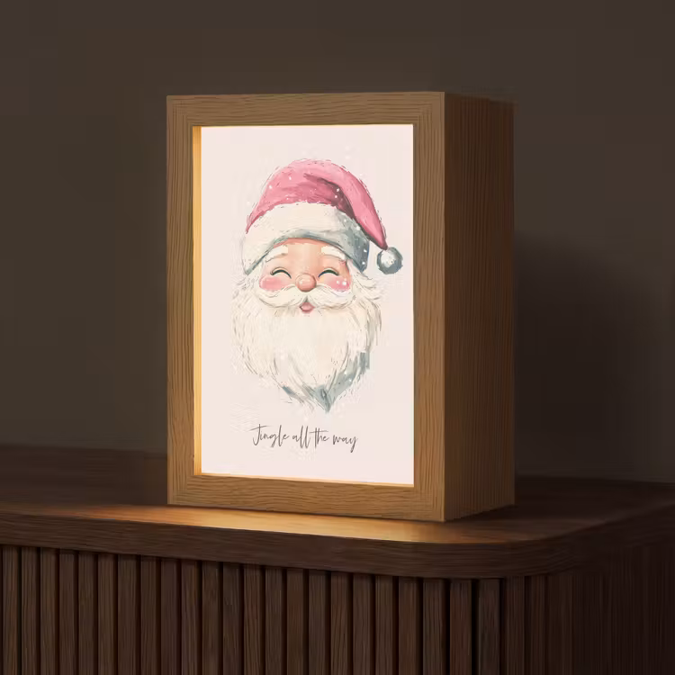 Tafellamp - Kerstman met Roze Muts — 1
