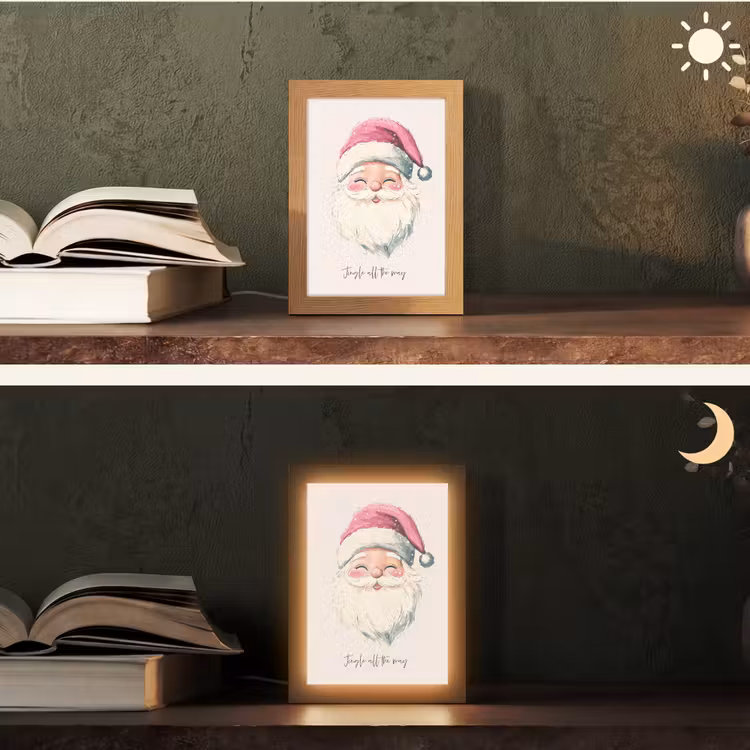 Tafellamp - Kerstman met Roze Muts — 5