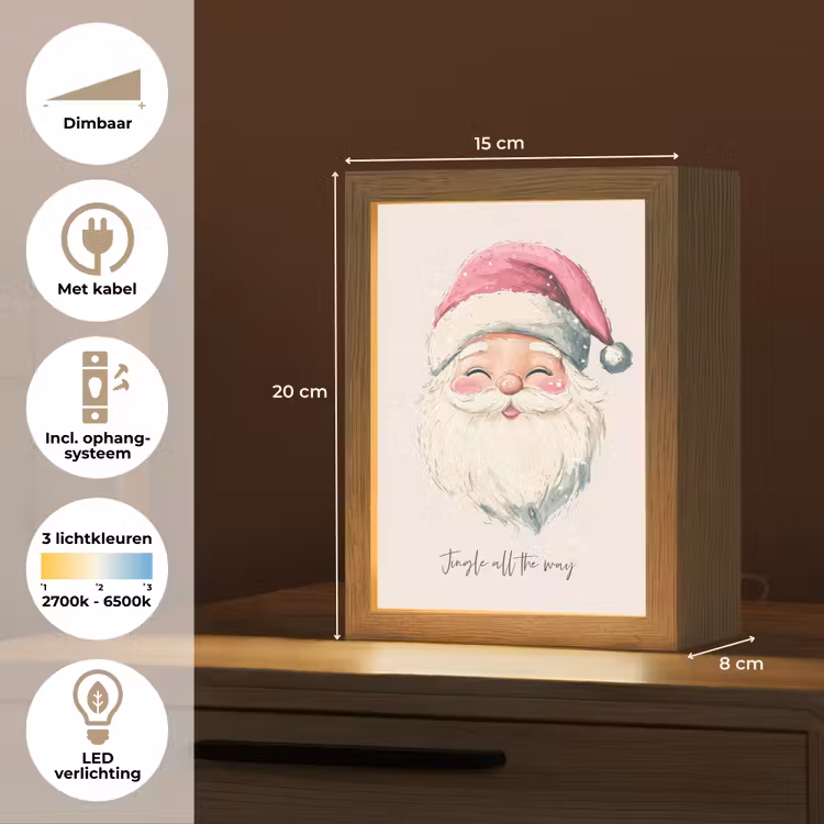 Tafellamp - Kerstman met Roze Muts — 7