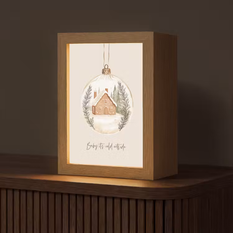 Tafellamp - Quote - Winter - Kerst - Beige - Kerstbal — 1
