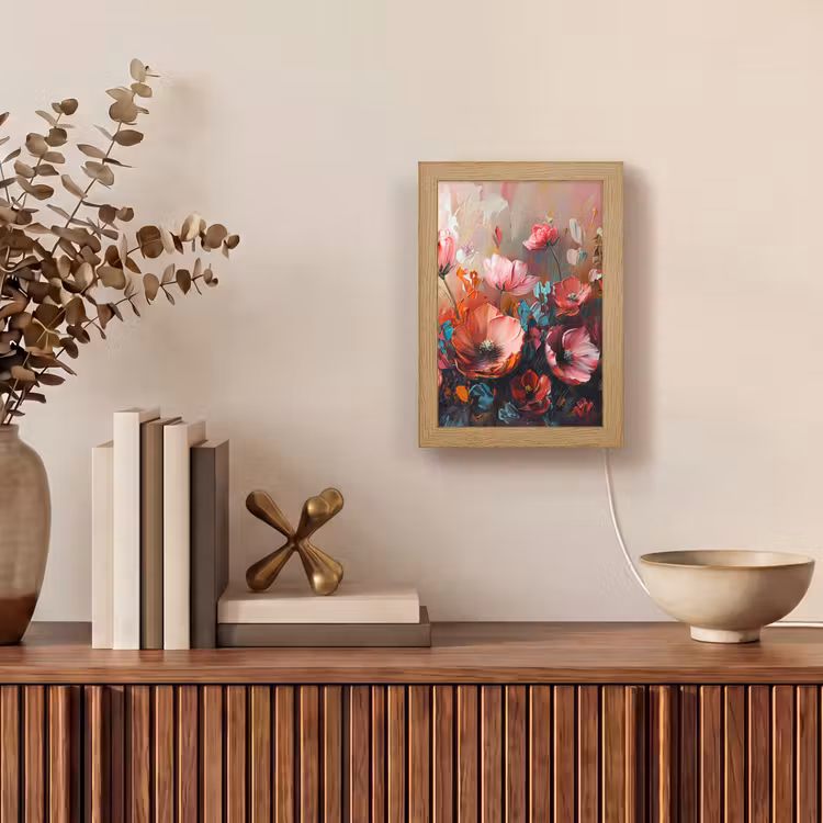 Tafellamp - Klaprozen - Roze - Bloemen - Botanisch - Kunst — 4