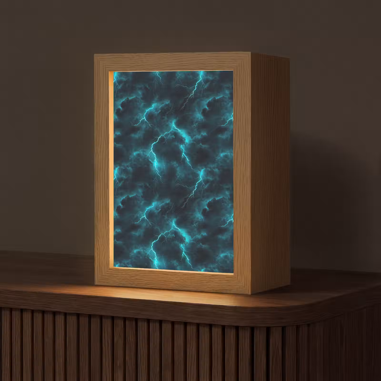 Tafellamp - Turquoise - Bliksem - Wolken — 1