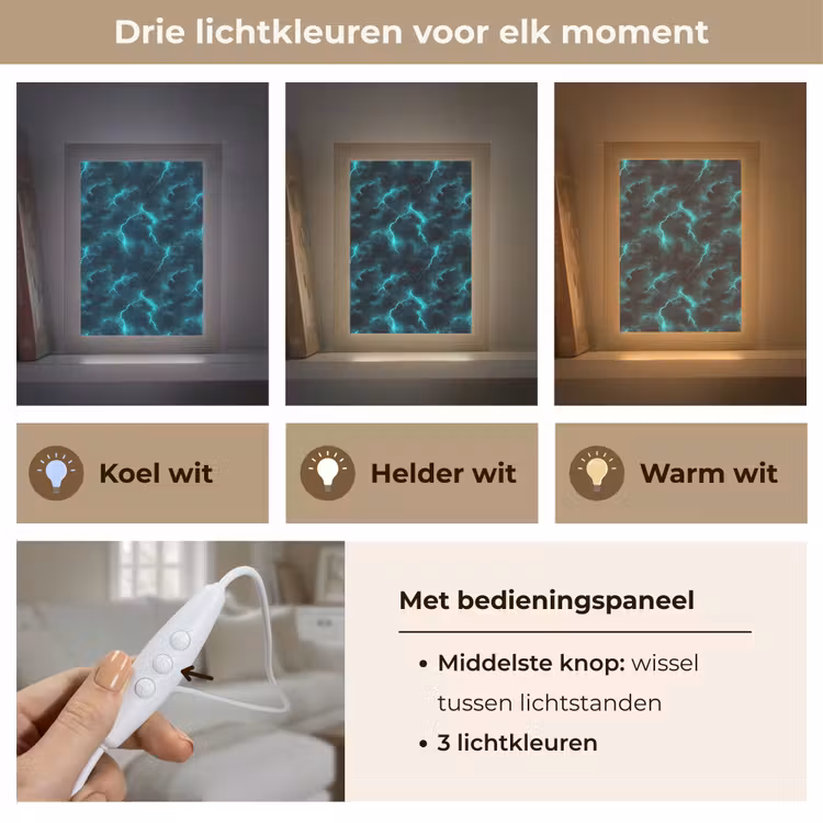 Tafellamp - Turquoise - Bliksem - Wolken — 6