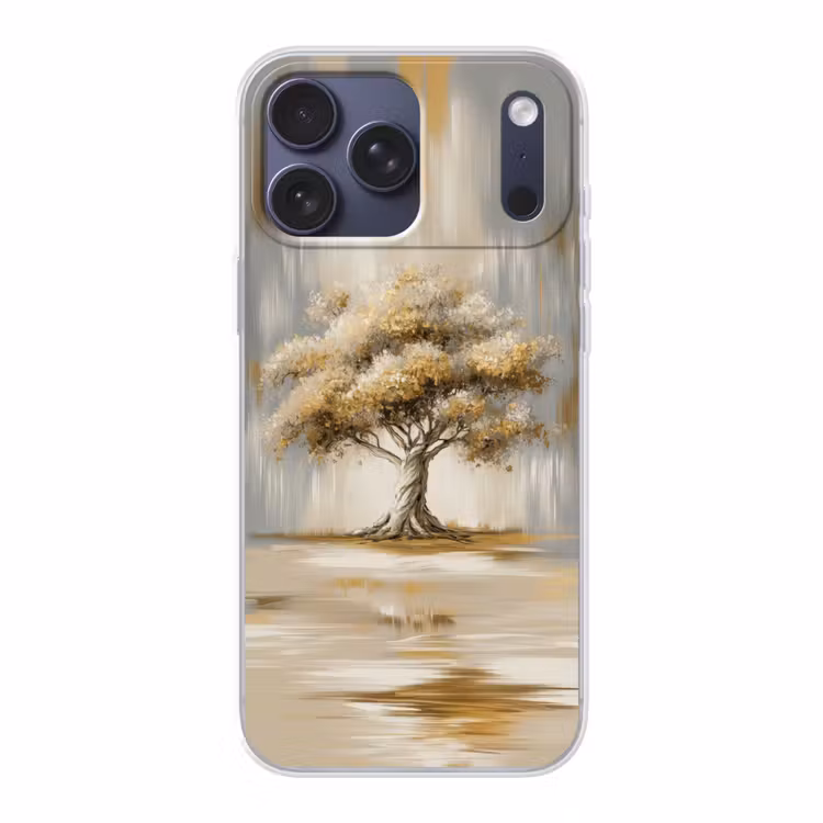 Telefoonhoesje Softcase - Boom - Bladeren - Abstract - Wit — 1
