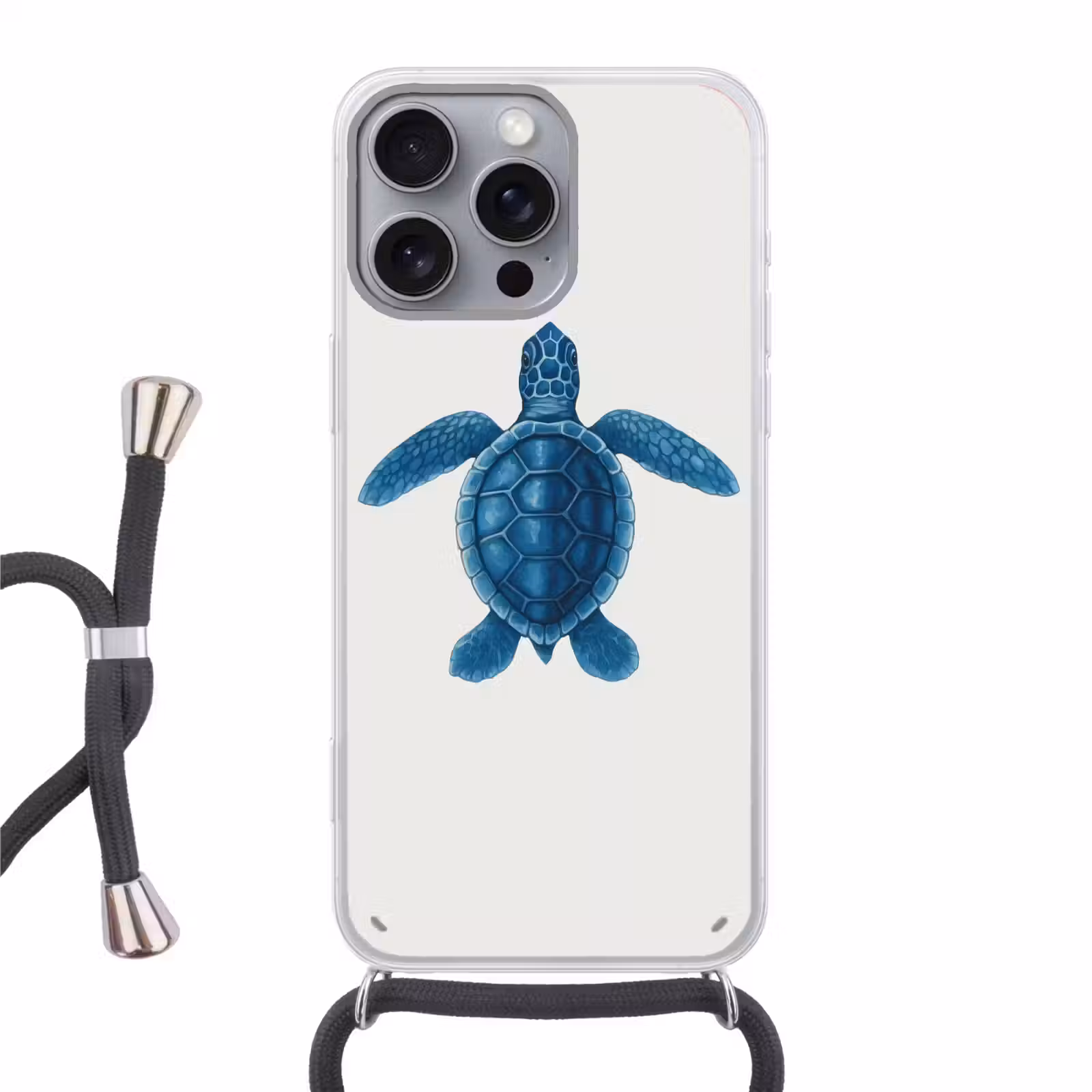 Telefoonhoesje met koord - Schildpad - Blauw - Schild — 1