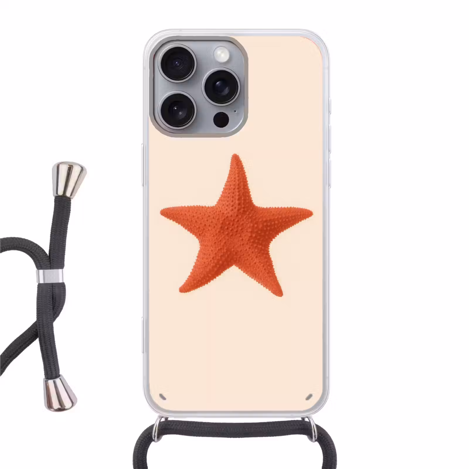 Telefoonhoesje met koord - Zeester - Bobbels - Rood — 1